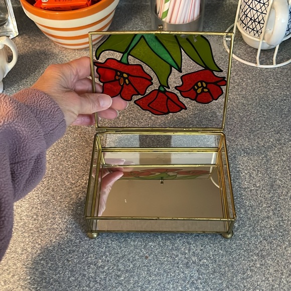 Vintage Stained Glass Trinket Box - Picture 3 of 8